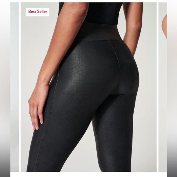 SPANX Black Faux Leather Legging - size small - Picture 3 of 4